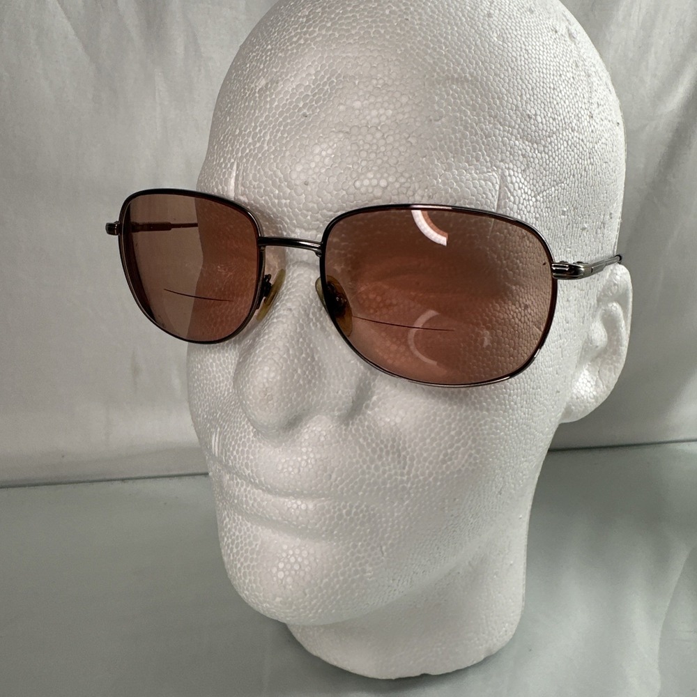 Safilo Elasta Eyeglass Frames Only Brown Temples Silver Tone Italy 56-17-140